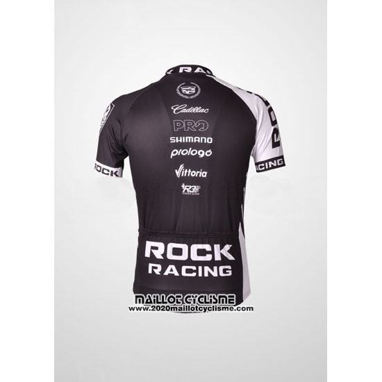 2010 Maillot Ciclismo Rock Racing Noir et Blanc Manches Courtes et Cuissard